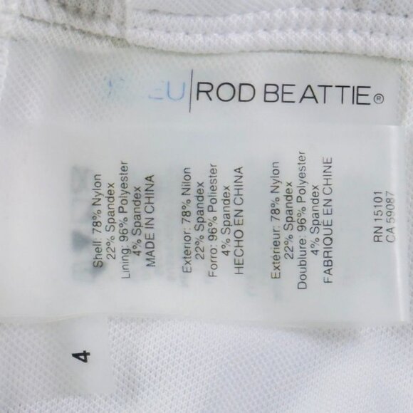 BLEU ROD BEATTIE Women's Swimsuit 1 Pc Nylon Striped Blue White Open Back Size 4 - Picture 8 of 10